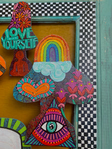 love yourself mushroom vw wallart 