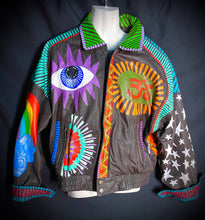 Load image into Gallery viewer, hand painted leather jacket pop-art style
