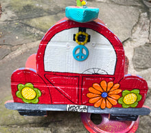 Load image into Gallery viewer, Birdhouse painted like a vw bug
